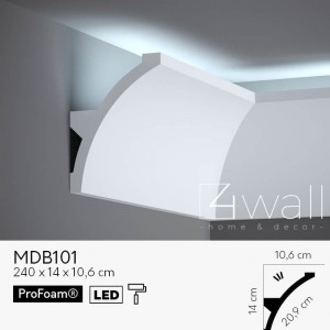 Biała sufitowa listwa LED oświetleniowa MDB101 14